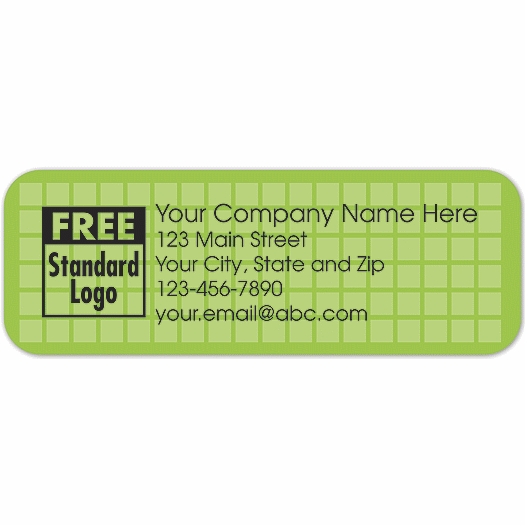 Rectangular Label on White Matte w/Green Squares 3.5x1.25 - Office and Business Supplies Online - Ipayo.com