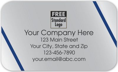 Rectangular Label on Silver Poly w/Blue Lines 2.5x1.5 - Office and Business Supplies Online - Ipayo.com