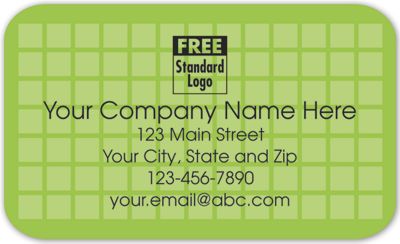 Rectangular Label on White Poly w/Green Squares 2.5x1.5 - Office and Business Supplies Online - Ipayo.com