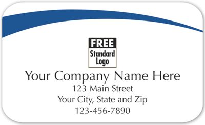 Rectangular Label on White Gloss w/Blue Arc 2.5x1.5 - Office and Business Supplies Online - Ipayo.com