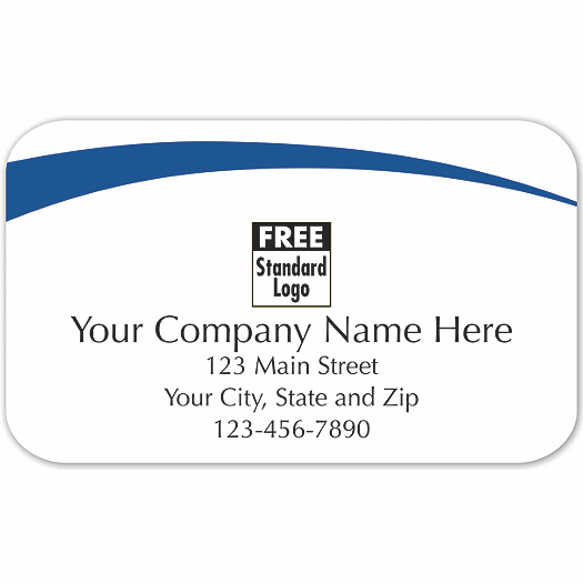 Rectangular Label on White Gloss w/Blue Arc 2.5x1.5 - Office and Business Supplies Online - Ipayo.com