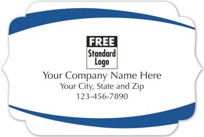 Bracket Label on White Gloss w/Blue Arcs 3x2 - Office and Business Supplies Online - Ipayo.com