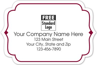Bracket Label on White Gloss w/Red Trim 3x2 - Office and Business Supplies Online - Ipayo.com