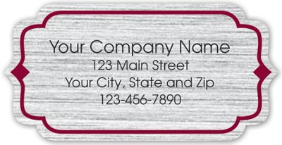 Bracket Label on Brushed Silver Poly w/Red Trim 2x1 - Office and Business Supplies Online - Ipayo.com