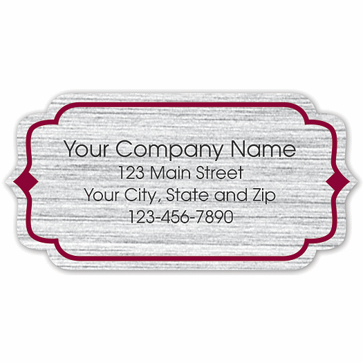 Bracket Label on Brushed Silver Poly w/Red Trim 2x1 - Office and Business Supplies Online - Ipayo.com
