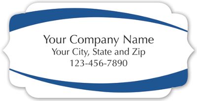 Bracket Label on White Gloss w/Blue Arcs 2x1 - Office and Business Supplies Online - Ipayo.com