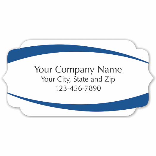 Bracket Label on White Gloss w/Blue Arcs 2x1 - Office and Business Supplies Online - Ipayo.com