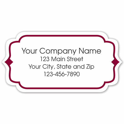 Bracket Label on White Gloss w/Red Trim 2x1 - Office and Business Supplies Online - Ipayo.com