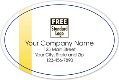 Oval Label on Transparent Poly w/Gold Bar 3x2 - Office and Business Supplies Online - Ipayo.com