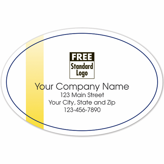 Oval Label on Transparent Poly w/Gold Bar 3x2 - Office and Business Supplies Online - Ipayo.com