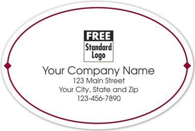 Oval Label on White Matte w/Red Border 3x2 - Office and Business Supplies Online - Ipayo.com