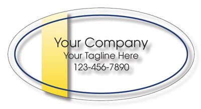 Oval Label on Transparent Poly w/Gold Bar 2x1 - Office and Business Supplies Online - Ipayo.com