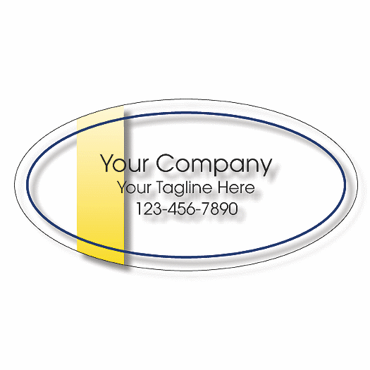 Oval Label on Transparent Poly w/Gold Bar 2x1 - Office and Business Supplies Online - Ipayo.com