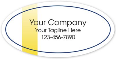 Oval Label on White Gloss w/Gold Bar Label 2x1 - Office and Business Supplies Online - Ipayo.com