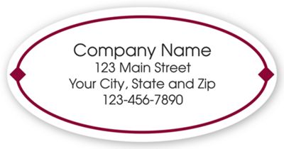 Oval Label on White Matte w/Red Border 2x1 - Office and Business Supplies Online - Ipayo.com