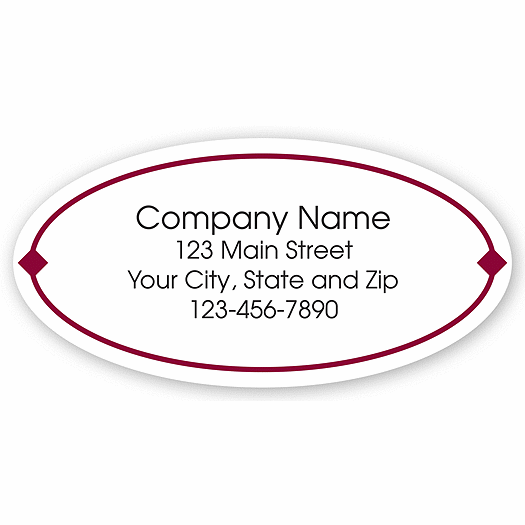 Oval Label on White Matte w/Red Border 2x1 - Office and Business Supplies Online - Ipayo.com