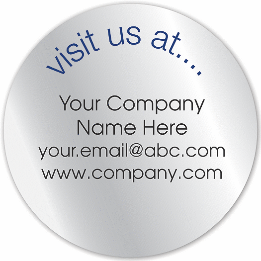Circle  Visit Us At...  Label on Silver Foil 1.75 - Office and Business Supplies Online - Ipayo.com