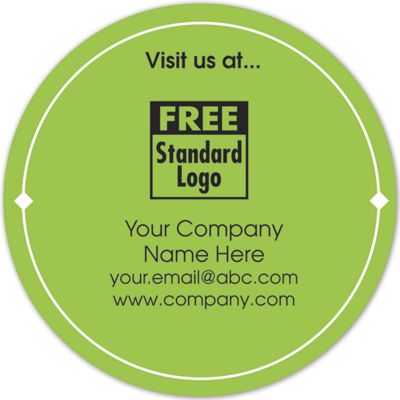 Circle  Visit Us At...  Label on White Gloss in Lime 3 - Office and Business Supplies Online - Ipayo.com