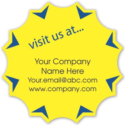 Burst  Visit Us At  on Yellow High Gloss w/Navy Arrows 1.75 - Office and Business Supplies Online - Ipayo.com