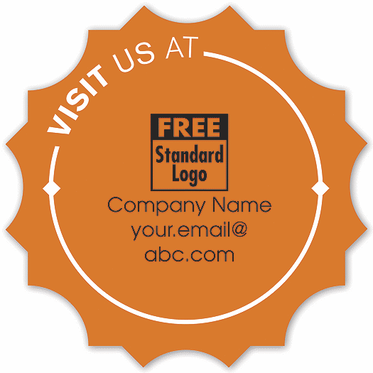 Burst  Visit us At...  Label on White Matte in Orange 1.75 - Office and Business Supplies Online - Ipayo.com