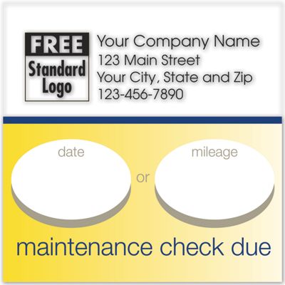 Static Cling Service Label w/Gold Bottom Border 2.5x2.5