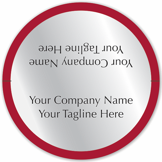 Circle Mailing Seal Label on Silver Foil w/Red Border 1.75 - Office and Business Supplies Online - Ipayo.com