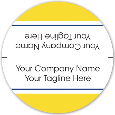 Circle Mailing Seal on White Matte w/Yellow Border 1.75 - Office and Business Supplies Online - Ipayo.com