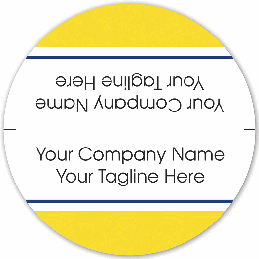 Circle Mailing Seal on White Matte w/Yellow Border 1.75 - Office and Business Supplies Online - Ipayo.com
