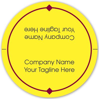 Circle Mailing Seal on Yellow High Gloss w/Red Trim 1.75 - Office and Business Supplies Online - Ipayo.com
