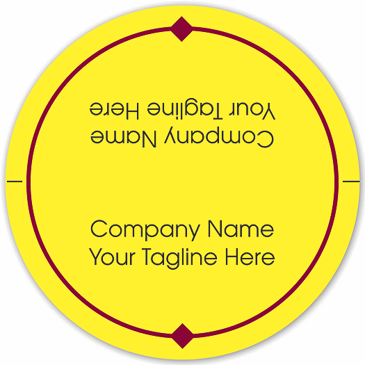 Circle Mailing Seal on Yellow High Gloss w/Red Trim 1.75 - Office and Business Supplies Online - Ipayo.com