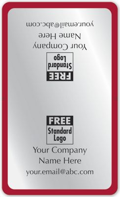 Rectangular Mailing Seal on Silver Foil w/Red Trim 2.5x1.5 - Office and Business Supplies Online - Ipayo.com