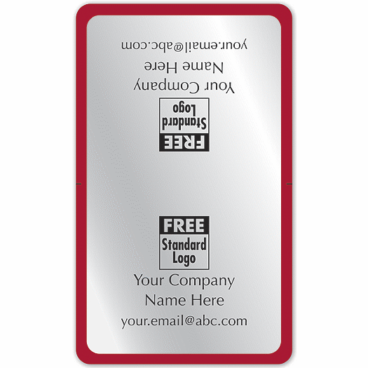 Rectangular Mailing Seal on Silver Foil w/Red Trim 2.5x1.5 - Office and Business Supplies Online - Ipayo.com