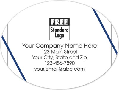 Oval Presentation Label on White Matte w/DB Angled Lines 4x3 - Office and Business Supplies Online - Ipayo.com