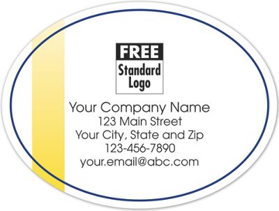 Oval Presentation Label on White Matte w/Gold Bar 4x3 - Office and Business Supplies Online - Ipayo.com