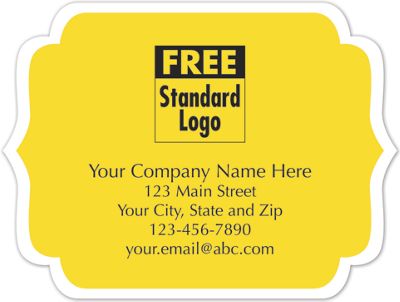 Bracket Presentation Label on White Matte in Yellow 4x3 - Office and Business Supplies Online - Ipayo.com