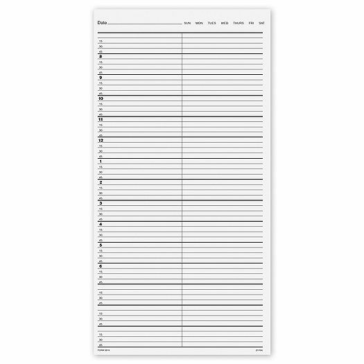 Appointment List-2 Column 15 Min