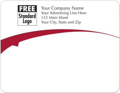 Rectangular Mailing Label w/Red Arc 5x3 7/8