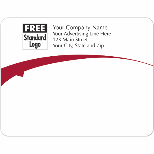 Rectangular Mailing Label w/Red Arc 5x3 7/8 - Office and Business Supplies Online - Ipayo.com