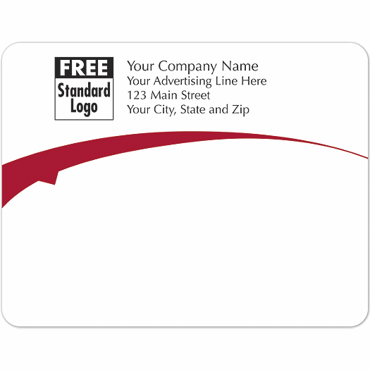 Rectangular Mailing Label w/Red Arc 5x3 7/8