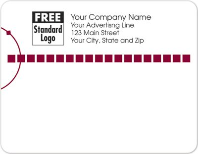 Rectangular Mailing Label w/Red Squares 5x3 7/8 - Office and Business Supplies Online - Ipayo.com