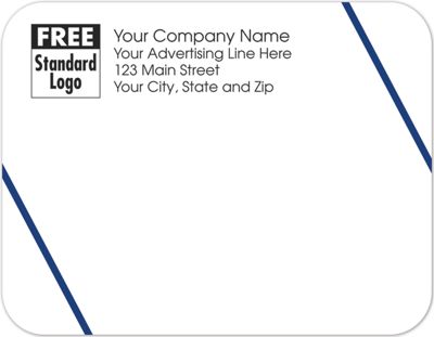 5  x 3 7/8 Rectangular Mailing Label w/Double Blue Angled Lines 5×3 7/8