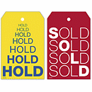 Reusable Hold & Sold Tag Set w/Repeating Words 2 x 3.125