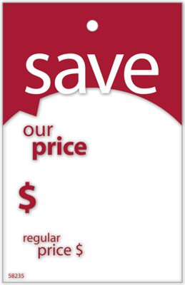 Save Price Tag w/Red Borders 2 x 3.125 - Office and Business Supplies Online - Ipayo.com