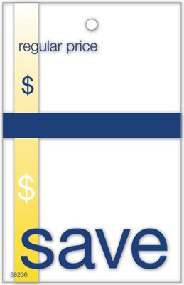 Save Price Tag w/Navy and Gold Accents 2 x 3.125 - Office and Business Supplies Online - Ipayo.com