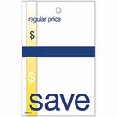 Save Price Tag w/Navy and Gold Accents 2 x 3.125