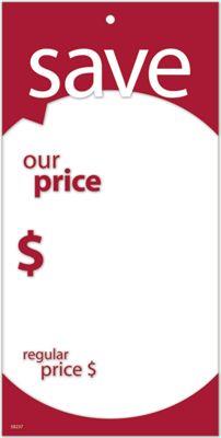 Save Price Tag w/Red Border 3.125 x 6.25 - Office and Business Supplies Online - Ipayo.com