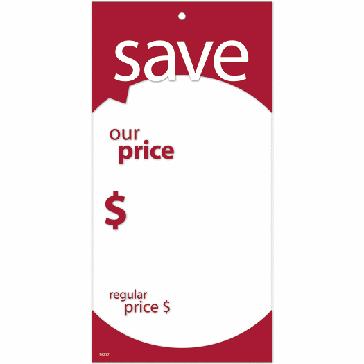 Save Price Tag w/Red Border 3.125 x 6.25 - Office and Business Supplies Online - Ipayo.com