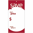 3 1/8 X 6 1/4 Save Price Tag w/Red Border 3.125 x 6.25