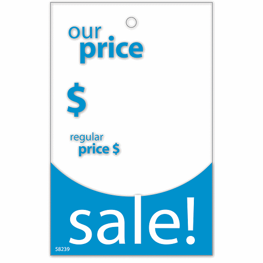 Sale Price Tag w/Blue Border 2 x 3.125 - Office and Business Supplies Online - Ipayo.com