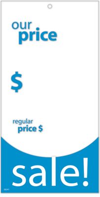 Sale Price Tag w/Blue Border 3.125 x 6.25 - Office and Business Supplies Online - Ipayo.com